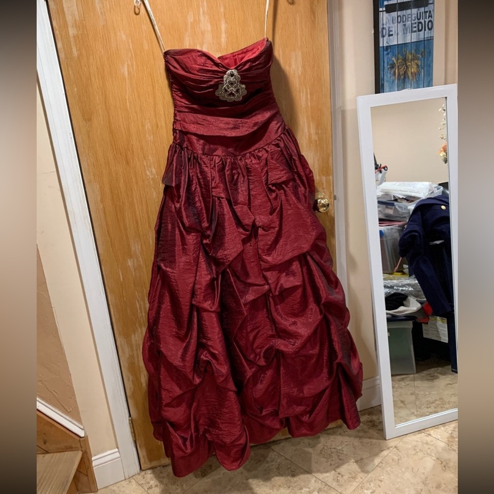 Maroon ball gown